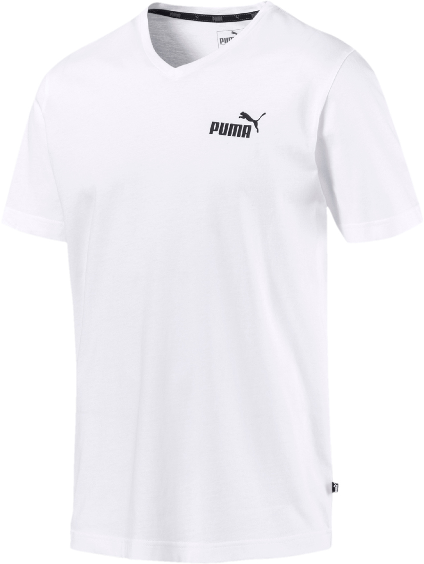 Футболка мужская Puma Essentials+ V Neck Tee, цвет: белый. 85242102. Размер S (44/46)