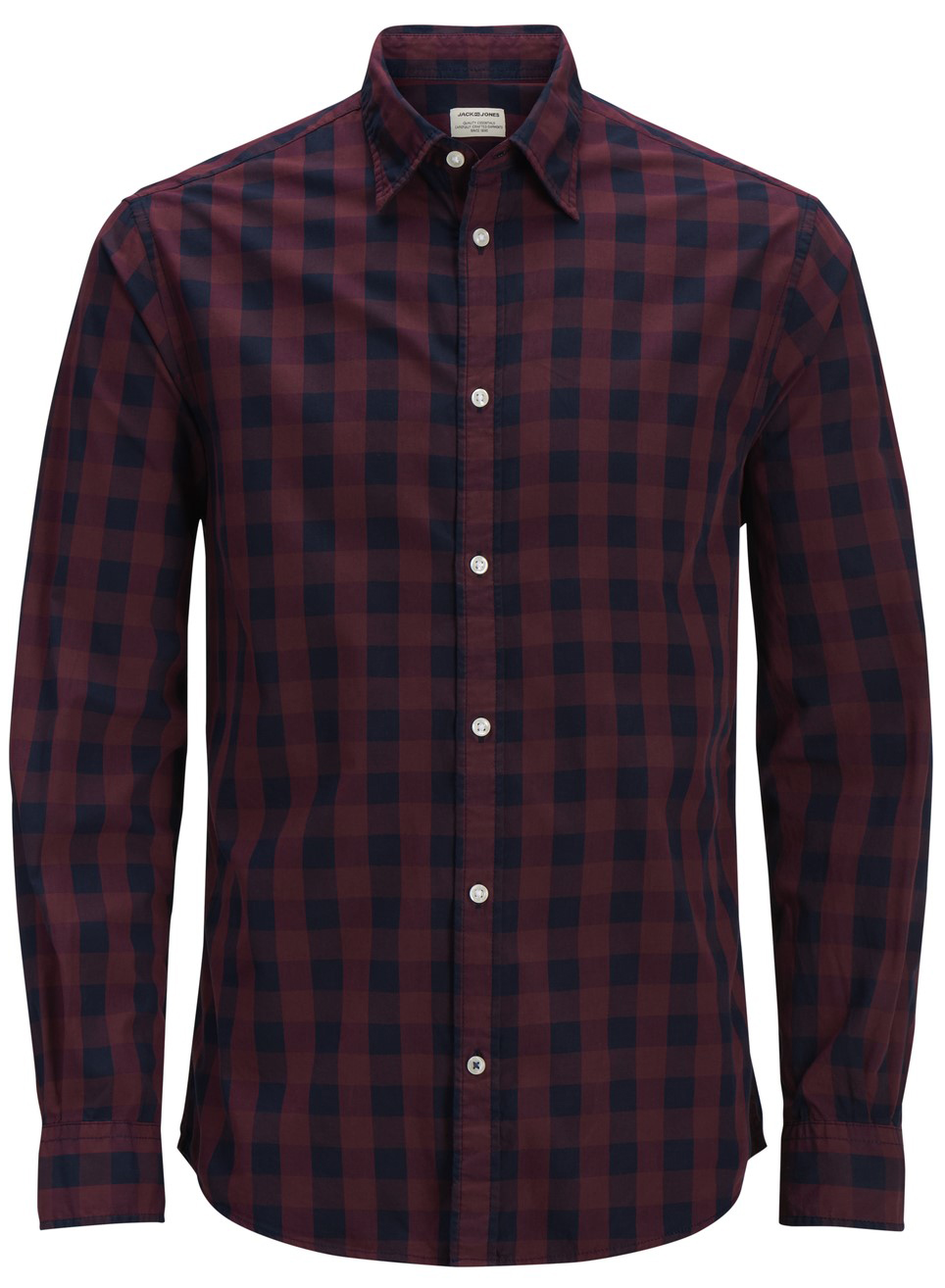 Рубашка мужская Jack & Jones, цвет: бордовый. 12136987_Port Royale. Размер S (46/48)