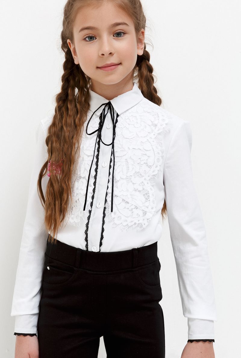 Блузка для девочки Acoola Kolp, цвет: белый. 20240100015_200. Размер 140
