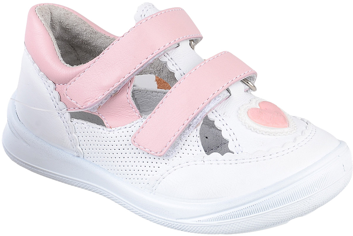 Туфли для девочки San Marko, цвет: белый, розовый. 043934. Размер 26