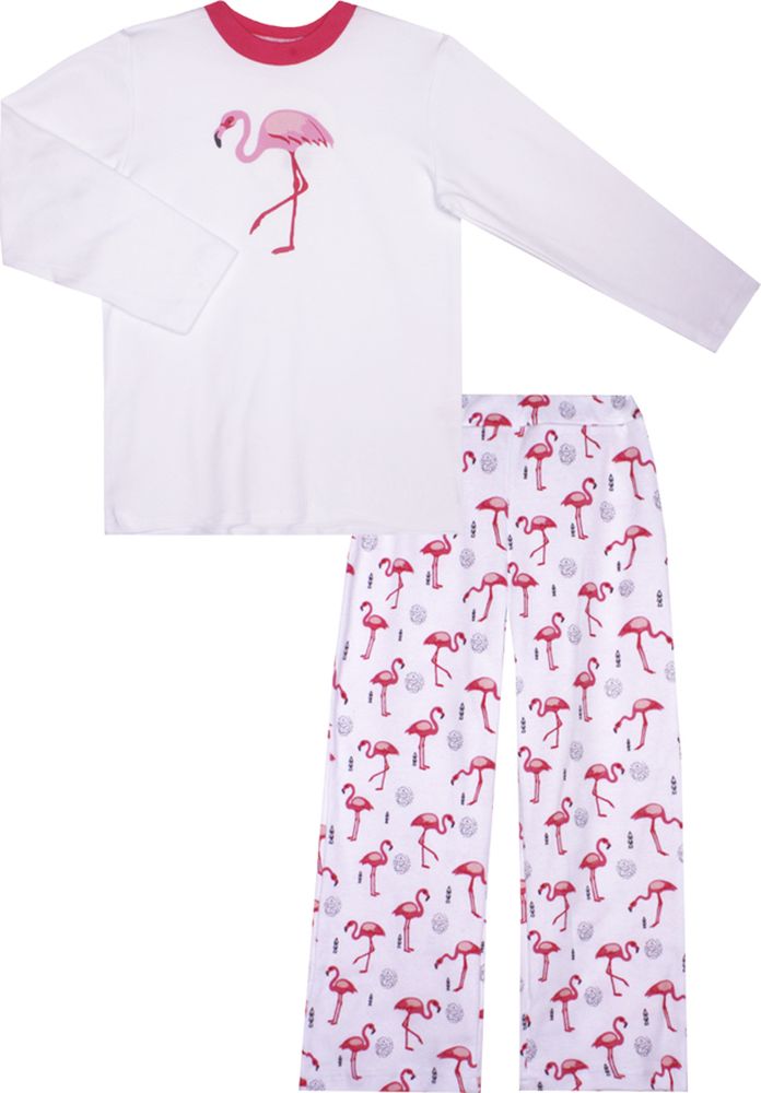 Пижама для девочки КотМарКот Фламинго, цвет: светло-розовый. 10219. Размер 104