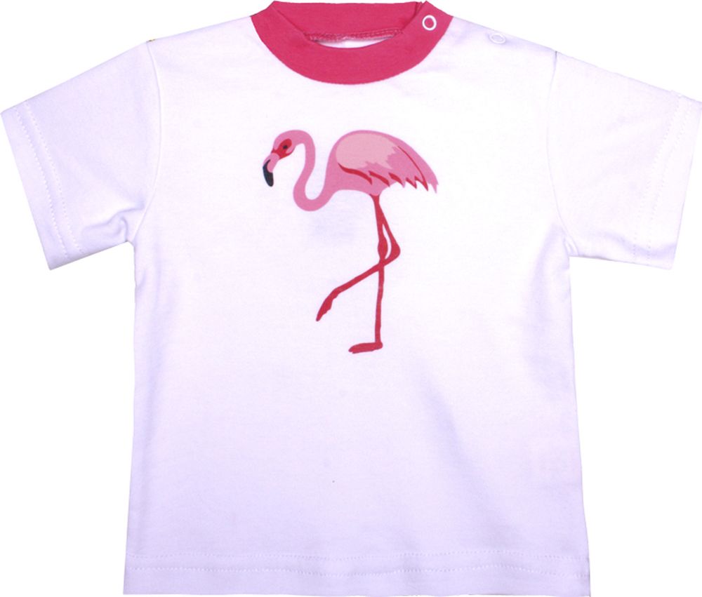 Футболка для девочки КотМарКот Фламинго, цвет: светло-розовый. 7719. Размер 74