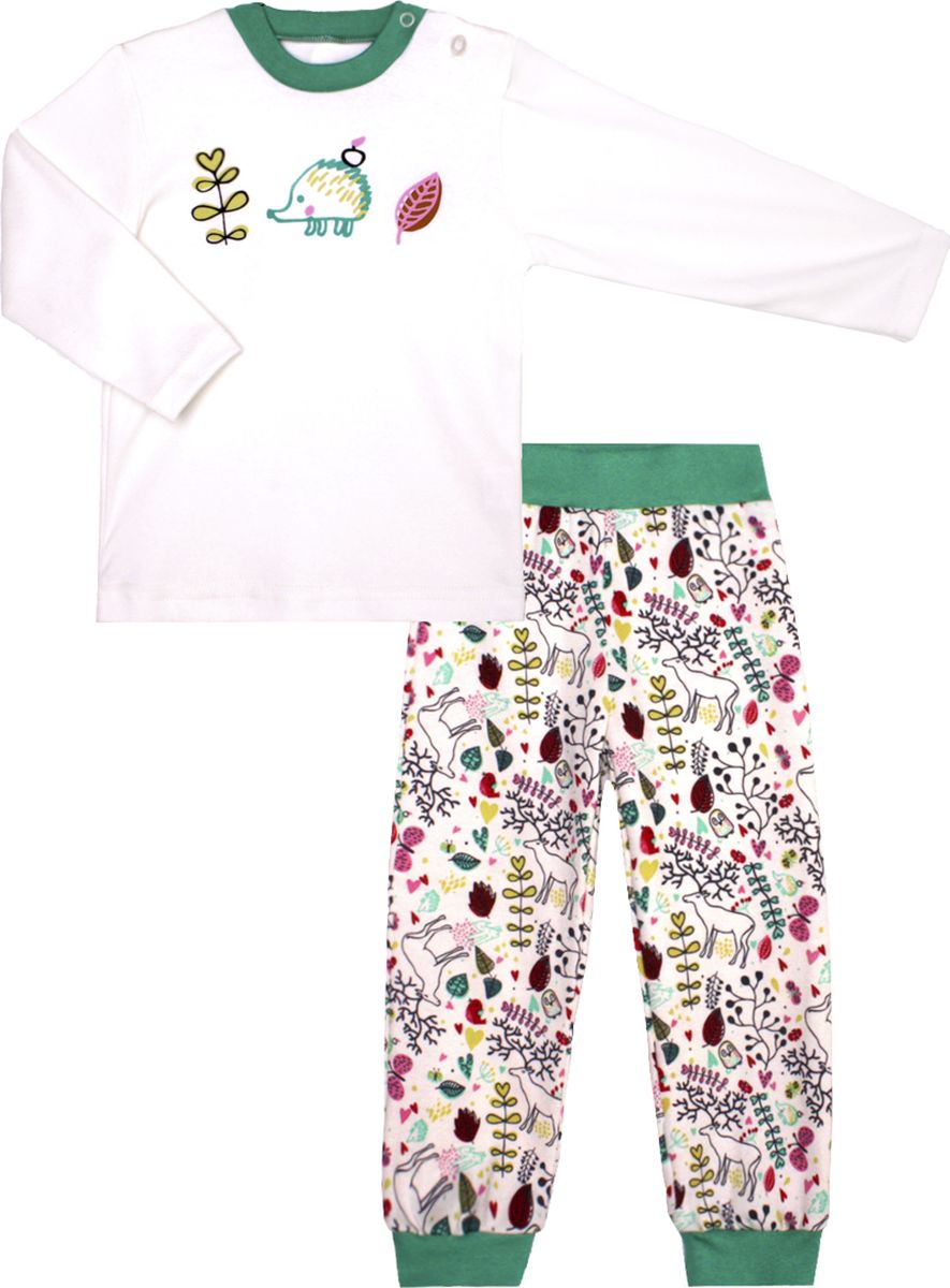 Пижама для мальчика КотМарКот Лес, цвет: светло-бежевый. 10239. Размер 104