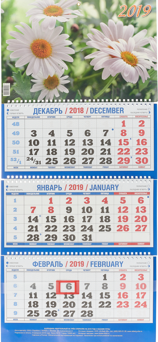 Ромашки. Календарь 2019. Ромашки. Календарь 2019.