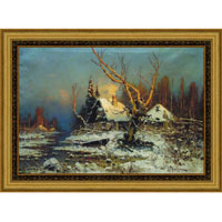 Арт-постер в багете Зимний пейзаж с избушкой (Ю.Ю. Клевер), 30 x 40 см97678 Арт-постер в багете Зимний пейзаж с избушкой (Ю.Ю. Клевер), 30 x 40 см97678Художественная репродукция картины Ю.Ю. Клевера Зимний пейзаж с избушкой. Изображение нанесено на чрезвычайно плотную основу (это не бумага и не картон) и обрамлено в багет. Технология изготовления арт-постеров подразумевает обязательную художественную ламинацию каждого изображения, чтопридает картине дополнительную ценность, а также защищает поверхность от загрязнения, повреждений (в том числе попыток помять, исцарапать изображение), влаги и ультрафиолетовых лучей. Такие арт-постеры совершенно спокойно перенесут не одну зиму в дачном или загородном доме.Ламинирование может значительно улучшить качество изображения. Использование пленок дает различную фактуру лицевой поверхности изображения (глянцевую, матовую, холщевую, ситцевую, льняную и другие). Например, при использовании глянцевых пленок изображение проявляется - краски становятся более контрастными и сочными. Технология художественного ламинирования максимально приближает изображение к натуральной картине (холст, масло), акварели.Отличить арт-постер, изготовленный по такой технологии, от копии, нарисованной художником можно лишь при детальном пристальном рассмотрении. Рассматривая арт-постер с расстояния свыше 1 метра - вы не заметите никаких отличий. А компьютерная точность воспроизведения, исключающая неточность руки копировальщика, создаст в Вашем доме ощущение присутствия настоящего шедевра, не подвластного времени. Именно поэтому арт-постеры являютсяпризнанным стандартом изготовления копий художественных произведений.При обрамлении изображений, поверхность которых защищена художественной ламинацией, стекло не требуется. А это означает отсутствие раздражающих бликов, возможности случайно разбить стекло, уменьшается вес Арт-постера. Характеристики: Материал: бумага, пластик, ДВП.Размер в багете: 41 см х 51 см.Размер постера: 30 см х 40 см.Производитель: Россия.Артикул: OZ103-504011.