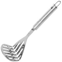 Толкушка Imperial115510 Толкушка Imperial115510Толкушка Imperial выполнена из нержавеющей стали. Очень удобная ручка не позволит выскользнуть толкушке из вашей руки, а благодаря небольшой петле можно повесить изделие на кухне.Толкушка поможет измельчить картофель, не прилагая к этому много усилий. Характеристики: Материал: нержавеющая сталь. Длина: 25 см. Артикул: 23.32.14. Производитель: Италия.