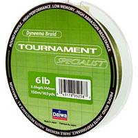 Леска плетеная Daiwa Tournament Specialist, толщина: 6lb, длина: 150 м, цвет: темно-зеленый39951 Леска плетеная Daiwa Tournament Specialist, толщина: 6lb, длина: 150 м, цвет: темно-зеленый39951Темно-зеленая плетеная леска Daiwa Tournament Specialist, 4-х жильная, с круглым сечением, отличается высокой износостойкостью и позволяет увидеть поклевку по движению шнура. Леска изготовлена из 100% полиэтилена и не обладает памятью. Характеристики: Цвет:темно-зеленый. Длина лески:150 м. Толщина лески:0,100 мм. Разрывная нагрузка:6lb (3 кг). Материал:полиэтилен. Размер упаковки:10,5 см х 13,5 см х 2,5 см. Производитель: Япония. Артикул:19037.