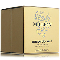 Paco Rabanne Lady Million. Парфюмированная вода, 50 мл28032022 Paco Rabanne Lady Million. Парфюмированная вода, 50 мл28032022Смелая и решительная девушка Lady MILLION всегда непредсказуема. Она свободна и выступает наравне с мужчинами, но при этом, остается женственной. «Хичкоковская» ультрасовременная женщина в сочетании с голливудским гламуром 50-х годов демонстрирует свой уникальный стиль. Туалетная вода Lady MILLION от Paco Rabanne представляет собой свежий цветочный аромат с древесным оттенком. Пьянящие ноты нероли и ландыша конкурируют друг с другом в чувственности и свежести. В сердце аромата - невероятно женственные ноты гардении и гиацинта. Но главный, самый обольстительный аккорд, раскрывается в сочетании сладкого мёда с чувственными нотами пачули. Яркие амбровые ноты кружатся и меняются при каждом движении воздуха, раскрывая самые разные аспекты аромата, подобно игре луча света на бриллианте.Верхняя нота: Горький апельсин, нероли.Средняя нота: Абсолю флердоранжа.Шлейф: жасмин самбак.Малина и пачули - для роскошной жизни.