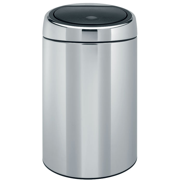 Бак мусорный Brabantia Touch Bin, цвет: стальной, 20 л415920 Бак мусорный Brabantia Touch Bin, цвет: стальной, 20 л415920Стильный и функциональный Touch Bin на 20 литров – универсальное решение проблемы по сбору мусора, как дома, так и в офисе.Бесшумное открывание/закрывание крышки легким касанием – система soft touch; Легко помещается под компьютерный или рабочий стол (даже при открытой крышке); Удобная очистка – внутреннее съемное огнеупорное металлическое ведро; Удобная смена мешков для мусора – съемный блок крышки;Бак изготовлен из коррозионно-стойких материалов – долговечность и удобство в очистке;Всегда опрятный вид – идеально подходящие по размеру мешки для мусора с завязками (размер E); 10-летняя гарантия Brabantia. Цвет: стальной полированный