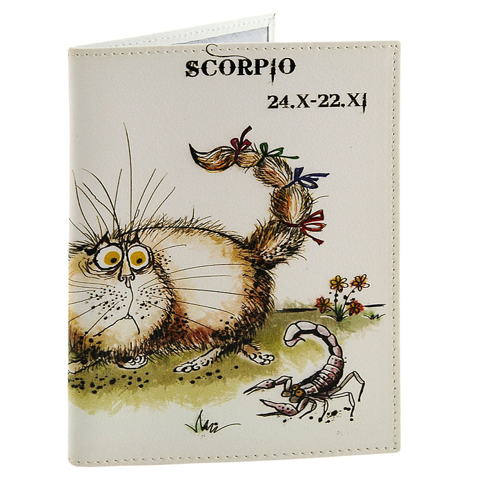 Обложка для паспорта Perfecto Scorpio. PS-ZDCT-0893291 Обложка для паспорта Perfecto Scorpio. PS-ZDCT-0893291Обложка для паспорта Скорпион, выполненная из натуральной кожи, оформлена оригинальным изображением забавного кота, символизирующего знак зодиака - скорпион. Такая обложка не только поможет сохранить внешний вид ваших документов и защитит их от повреждений, но и станет стильным аксессуаром, идеально подходящим вашему образу. Обложка для паспорта стильного дизайна может быть достойным и оригинальным подарком.Характеристики: Материал: натуральная кожа, пластик.Размер (в сложенном виде): 9,5 см x 13,5 см.Производитель: Россия.Артикул: PS-ZDCT-08.