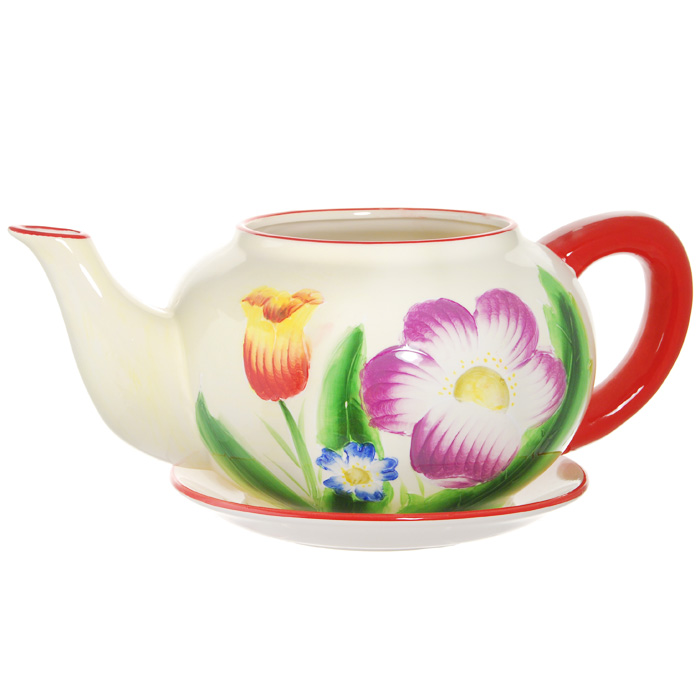 Горшок для цветов, с поддоном. XY10S012D9103500790 Горшок для цветов, с поддоном. XY10S012D9103500790Горшок для цветов, изготовленный из керамики, выполнен в виде заварочного чайника, который предназначен для установки внутрь растения.Горшок, оформленный яркими красками, обладает долговечностью и износостойкостью. Это изделие не потеряет яркости красок и четкости форм даже после длительной эксплуатации. Горшок для цветов часто становится последним штрихом, который совершенно изменяет интерьер помещения или ландшафтный дизайн сада. Благодаря такому горшку вы сможете украсить вашу комнату, офис, сад и другие места. Характеристики:Материал: керамика. Диаметр отверстия для цветов:15 см. Максимальный диаметр горшка (без учета ручки и носика):23 см. Высота горшка:17 см. Диаметр поддона:23 см. Размер упаковки:32 см х 19 см х 26 см. Изготовитель:Китай. Артикул:XY10S012D.