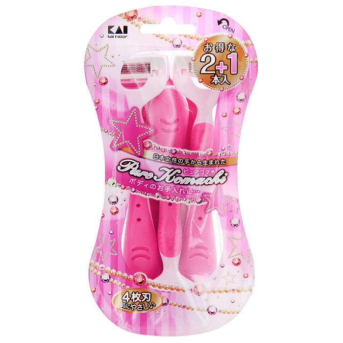 Набор одноразовых бритвенных станков Pure Komachi, женские, 3 штперфорационные unisex Набор одноразовых бритвенных станков Pure Komachi, женские, 3 штперфорационные unisexНабор Pure Komachi состоит из трех одноразовых бритвенных станков. Женский бритвенный станко с четырьмя тончайшими лезвиями с титановым покрытием и плавающей головкой обеспечивает гладкое и мягкое бритье. Тончайшее лезвие сравнимое лишь с острой сверхпрочной и долговечной сталью самурайского меча! Ручка из эластомеровой смолы специально разработана таким образом, чтобы ее можно было удобно держать в руке в разном положении.Характеристики:Длина станка: 14 см. Длина лезвия: 3,3 см. Материал: пластик, металл. Комплектация: 3 станка. Производитель: Япония. Артикул: 014921. Товар сертифицирован.