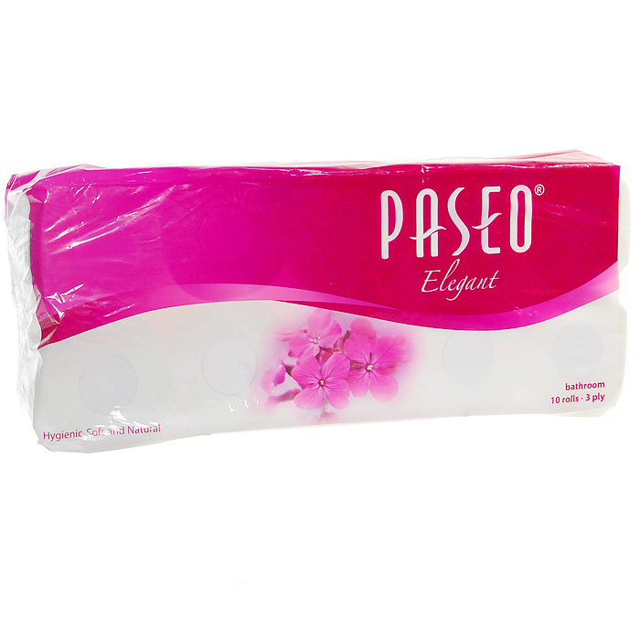 Туалетная бумага Paseo Elegant, трехслойная, 10 рулонов010-01199-23 Туалетная бумага Paseo Elegant, трехслойная, 10 рулонов010-01199-23Трехслойная туалетная бумага Paseo Elegant, выполненная из натуральной целлюлозы, обеспечивает превосходный комфорт и ощущение чистоты и свежести. Она отличается необыкновенной мягкостью и прочностью. Бумага хорошо перфорирована, не расслаивается и отрывается строго по просечке. Не содержит флуоресцентных добавок, красителей и парфюмерных отдушек. Характеристики: Материал:100% целлюлоза. Количество листов:180 шт. Количество слоев:3. Размер листа:9,9 см х 11,2 см. Количество рулонов:10 шт. Производитель:Индонезия. Артикул:211412.