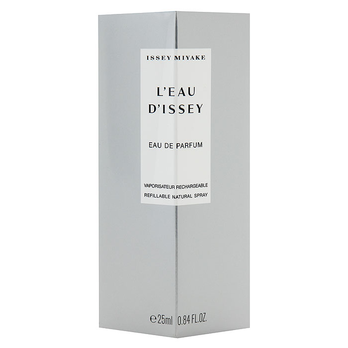 Issey Miyake Leau DIssey. Парфюмерная вода, 25 мл1301210 Issey Miyake Leau DIssey. Парфюмерная вода, 25 мл1301210Аромат Issey Miyake Leau DIssey ласкает кожу как лепесток бархатной розы. Аромат, дающий ощущение всеобъемлющей красоты, чувственности и энергии, каскад эмоций, раскрывающийся, словно экзотический цветок. Чистейший освежающий цветочный аромат с легкими древесными и мускусными нотками. В верхних нотах - свежесть лотоса, тонкое очарование фрезии и цикламена, сладость дыни. Цветочный букет ноты сердца из пиона, гвоздики, лилии и ландыша сменяется шлейфом, в котором переплетаются ноты кедрового дерева, мускуса, амбры и сандала.Классификация аромата: водный, цветочный. Пирамида аромата:Верхние ноты: цикламен, фрезия, дыня и лотос.Ноты сердца: гвоздика, ландыш, пион, свежие пионы и лилия.Ноты шлейфа: сандал, мускус, кедр и амбра. Ключевые слова:Загадочный, свежий, яркий и открытый! Характеристики:Объем: 25 мл. Производитель: Франция. Самый популярный вид парфюмерной продукции на сегодняшний день - парфюмерная вода. Это объясняется оптимальным балансом цены и качества - с одной стороны, достаточно высокая концентрация экстракта (10-20% при 90% спирте), с другой - более доступная, по сравнению с духами, цена. У многих фирм парфюмерная вода - самый высокий по концентрации экстракта вид товара, т.к. далеко не все производители считают нужным (или возможным) выпускать свои ароматы в виде духов. Как правило, парфюмерная вода всегда в спрее-пульверизаторе, что удобно для использования и транспортировки. Так что если духи по какой-либо причине приобрести нельзя, парфюмерная вода, безусловно, - самая лучшая им замена.Товар сертифицирован.