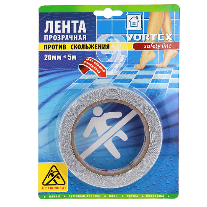 Лента противоскользящая Vortex для влажных помещений, прозрачная, 20 мм х 5 мLILIYA 11383/8C FRENCH GOLD Лента противоскользящая Vortex для влажных помещений, прозрачная, 20 мм х 5 мLILIYA 11383/8C FRENCH GOLDПротивоскользящая прозрачная лента Vortex, выполненная из мягкого текстурированного полимера, предназначена для покрытия поверхностей в местах с повышенной влажностью - в ванной, душевых кабинах, банях, саунах, раздевалках, вокруг бассейнов. Безопасная, противоскользящая поверхность, высокая прочность и долговечность. Легко очищается бытовыми моющими средствами. Эффективно защищает от скольжения, падений и травм. Проста в применении.Характеристики:Материал: мягкий текстурированный полимер, (ПВХ) высокоэффективный клеящий состав. Ширина ленты: 20 мм. Длина ленты: 5 м. Размер упаковки: 21 см х 15 см х 2 см. Изготовитель: Китай. Артикул: 22513.