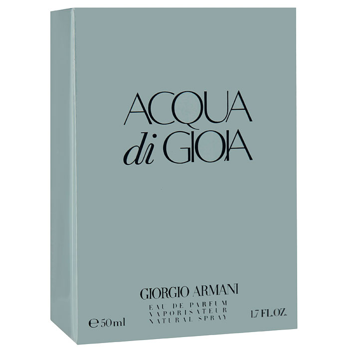 Giorgio Armani Acqua Di Gioia. Парфюмерная вода, женская, 50 мл1301210 Giorgio Armani Acqua Di Gioia. Парфюмерная вода, женская, 50 мл1301210Giorgio Armani Acqua Di Gioia вдохновленный летними каникулами, проведенными на островах Антигуа и Пантеллерия, Армани создает Acqua Di Gioia - соблазнительный морской аромат. Парфюмерная композиция вобрала в себя свежесть морского бриза, теплоту солнца, благородство ценных пород дерева и нежность цветочных лепестков, призвана стать неиссякаемым источником беззаботной радости и блаженства. Прозрачный, воздушный флакон, напоминающий застывшую каплю, словно поет оду воде - главному источнику радости и удовольствия. Композицию Acqua Di Gioia можно сравнить с характером сильной и свободной женщины, которая находится в гармонии с собой и окружающим миром. У нее есть свой райский уголок, в котором она любит проводить время, чтобы расслабиться, отдохнуть и набраться сил для новых свершений и побед!Классификация аромата: водный, ароматический.Верхние ноты: измельченные листья мяты, цветы лимона, водные оттенки зелени.Ноты сердца:розовый перец, абсолю жасмина самбак, пион.Ноты шлейфа:сердцевина кедровой древесины, лабданум, желтый сахар.Ключевые слова:Романтичный, легкий, прозрачный, свежий! Характеристики:Объем: 50 мл. Производитель: Франция. Самый популярный вид парфюмерной продукции на сегодняшний день - парфюмерная вода. Это объясняется оптимальным балансом цены и качества - с одной стороны, достаточно высокая концентрация экстракта (10-20% при 90% спирте), с другой - более доступная, по сравнению с духами, цена. У многих фирм парфюмерная вода - самый высокий по концентрации экстракта вид товара, т.к. далеко не все производители считают нужным (или возможным) выпускать свои ароматы в виде духов. Как правило, парфюмерная вода всегда в спрее-пульверизаторе, что удобно для использования и транспортировки. Так что если духи по какой-либо причине приобрести нельзя, парфюмерная вода, безусловно, - самая лучшая им замена.Товар сертифицирован.
