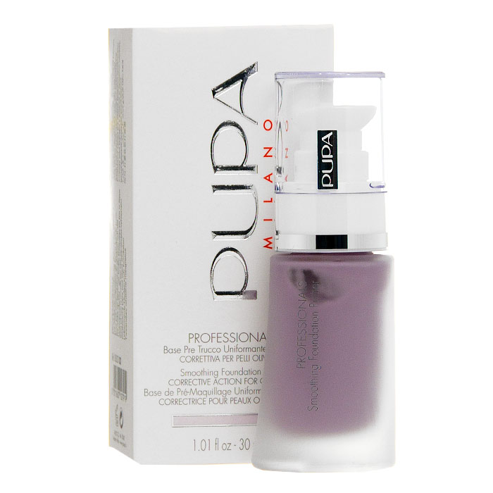 PUPA Основа под макияж Smoothing Foundation Primer, тон 03 фиолетовая, 30 мл.28032022 PUPA Основа под макияж Smoothing Foundation Primer, тон 03 фиолетовая, 30 мл.28032022Основа под Макияж Лица Smoothing Foundation Primer с Выравнивающим и Разглаживающим Эффектом - профессиональный праймер от Пупа - создает прекрасную базу для нанесения тонального крема или бронзирующей пудры.Уменьшает морщины, поры и различные дефекты кожи лица, делая ее гладкой и бархатистой.Ваш макияж безупречен в течение всего дня! Средство равномерно и мягко распределяется по коже, заполняя пробелы кожи - маленькие морщинки, ямки и неровности, делая кожу гладкой, шелковистой и восхитительной. Нежная, рассеивающаяся текстура средства обволакивает, словно вторая кожа, превращаясь в натуральную, незаметную стойкую пудру с матирующим эффектом.Средство создает идеальную, мягкую и комфортную основу под макияж, делая кожу мягкой и бархатистой. Флюид обогащен витамином Е- витамином молодости, который расслабляет ткани дермы без эффекта маски: лицо станет гладким и свежим, а кожа будет дышать. Флюид представлен в 4 тонах: прозрачный (для всех типов кожи), зеленый (против покраснения и розацеи), фиолетовый (для смуглой кожи) и розовый (для смешанной и жирной кожи). Выравнивающая полирующая основа для лица Pupa Smoothing Foundation Primer с эффектом шелка предназначена для коррекции проблем с цветом лица, неровностей кожи, мелких морщинок. Комбинированное средство легко наносится на кожу и превращается в легчайшую матовую пудру, являющуюся идеальной основой для последующего макияжа. Средство имеет 3 варианта оттенка: прозрачный для любого типа кожи без особенностей;зеленый - для коррекции покраснений;фиолетовый для выравнивания тона кожи, имеющей избыточную и неравномерную пигментацию. Формула средства с витамином Е, микросферами пшеничного белка и специальным активным комплексом разглаживает кожу, быстро заполняет морщинки и неровности, интенсивно матирует. После нанесения основы лицо приобретает свежий и отдохнувший вид, поверхность кожи становится идеально гладкой и подготовленной к нанесению дальнейшего макияжа. Средство не препятствует кожному дыханию, не закупоривает поры и не создает дискомфорта. Характеристики:Объем: 30 мл. Тон: №303. Производитель: Италия. Артикул: 0053303. Товар сертифицирован.
