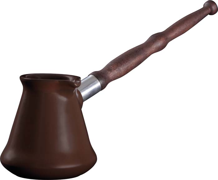 Турка Ceraflame Ibriks, цвет: шоколад, 240 мл54 009312 Турка Ceraflame Ibriks, цвет: шоколад, 240 мл54 009312Турка Ceraflame Ibriks, выполненная из керамики, предназначена для приготовления кофе. Турка оснащена удобной съемной деревянной ручкой и носиком. Турка покрыта уникальной гладкой эмалью, устойчивой к трещинам и царапинам. Непористая поверхность исключает образование бактерий, великолепно моется, и будет оставаться новой и блестящей даже после использования абразивных губок и чистящих средств. Керамика, из которой выполнена турка, устойчива к резким перепадам температур, способна выдерживать очень высокие температуры, сохраняет аромат и полезные свойства. Турку можно использовать на открытом огне, на газовой или электрической печи, в микроволновой или конвекционной печи, в морозильной камере или посудомоечной машине.Турка выполнена из экологически чистых материалов, поэтому в процессе эксплуатации не выделяет вредных веществ. Керамика не только быстро нагревается, но и сохраняет тепло дольше, чем посуда из других материалов. Кофе пришел к нам из Восточной Африки - той ее части, где сейчас находится Эфиопия, и в начале 16 века кофе был привезен в Южную Индию, Яву и Суматру, в Европу и Бразилию, на Ямайку и Кубу. Уже тогда кофе варили именно так - в сосуде с узким горлышком, известным нам как турка, джезва или ибрик. Кофе, сваренный в керамической турке - традиционно густой, с насыщенным вкусом и ароматом. При приготовлении кофе в турке гуща не процеживается, а остается в напитке, и кофе сохраняет в первозданном виде все вещества, которые содержались в кофейных зернах.Длина ручки: 20,3 см.Наибольший диаметр турки: 9 см.Высота стенок: 9 см.