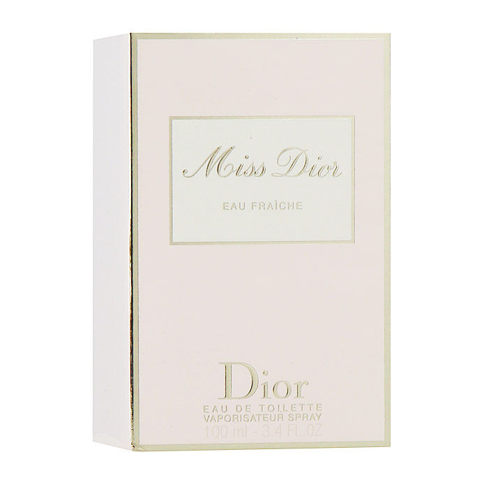 Christian Dior Miss Dior Eau Fraiche. Туалетная вода, 100 мл28032022 Christian Dior Miss Dior Eau Fraiche. Туалетная вода, 100 мл28032022Christian Dior Miss Dior Eau Fraiche - женственный и чувственный, свежий и зеленый, шипрово-цветочный аромат. Глубокий и чувственный и в то же время кокетливый характер с бодрящим звуком солнечной весны. Этот аромат дополнил многообразие исключительных образов парижанки Miss Dior. В нем смешались легкость и элегантность.Классификация аромата: шипровый, цветочный.Верхние ноты: цитрусовые, гальбаниум.Ноты сердца: жасмин.Ноты шлейфа: бергамот, гардения, пачули.Ключевые словаСвежий, чувственный, легкий, элегантный! Характеристики:Объем: 100 мл. Производитель: Франция. Туалетная вода - один из самых популярных видов парфюмерной продукции. Туалетная вода содержит 4-10%парфюмерного экстракта. Главные достоинства данного типа продукции заключаются в доступной цене, разнообразии форматов (как правило, 30, 50, 75, 100 мл), удобстве использования (чаще всего - спрей). Идеальна для дневного использования. Товар сертифицирован.