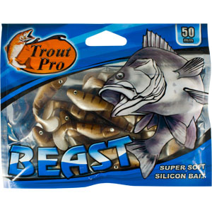 Риппер Trout Pro Beast, длина 5 см, 20 шт. 3515675F-SR/098 Риппер Trout Pro Beast, длина 5 см, 20 шт. 3515675F-SR/098Риппер предназначен для джиговой ловли хищной рыбы: окуня, судака, щуки. Специальная пластина на тонком основании делает приманку более гибкой и подвижной, что придает ей усиленные колебательные движения. Характеристики:Длина: 5 см. Цвет тела: 144 (светло-коричневый с темными полосками). Материал: эластичный полимер. Размер упаковки: 15,4 см х 12 см х 0,6 см. Артикул: 35156.