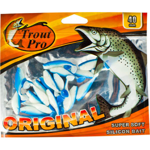 Риппер Trout Pro Original, длина 4 см, 20 шт. 3522235222 Риппер Trout Pro Original, длина 4 см, 20 шт. 3522235222Приманка предназначена для джиговой ловли хищной рыбы: окуня, судака, щуки. Специальная пластина придает приманке колебательные движения, усиливая ее сходство с живой рыбкой. Характеристики:Длина: 4 см. Цвет тела: 153 (белый с синей спиной). Материал: эластичный полимер. Размер упаковки: 16,8 см х 14 см х 0,4 см. Производитель: Китай. Артикул: 35222.