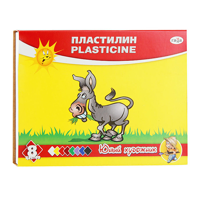 Пластилин Юный художник, со стеком, 8 цветов72523WD Пластилин Юный художник, со стеком, 8 цветов72523WDЦветной пластилин Юный художник, предназначенный для лепки и моделирования, поможет ребенку развить творческие способности, воображение и мелкую моторику рук. Пластилин обладает отличными пластичными свойствами, быстро размягчается, хорошо держит форму и не липнет к рукам. Легко отмывается с рук и отстирывается от одежды. Пластилин нетоксичен, безопасен для здоровья. В наборе пластилин восьми насыщенных цветов: белого, желтого, красного, фиолетового, черного, коричневого, зеленого и синего и стек. Характеристики:Размер брусочка пластилина: 6,5 см х 2,5 см х 0,7 см. Длина стека: 12,5 см. Размер упаковки: 15 см х 11 см х 1,5 см.