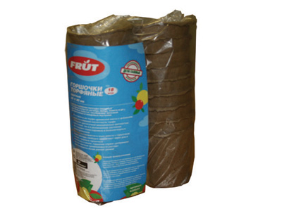 Горшочки торфяные Frut круглые, 18 шт 435034BH-SI0439-WW Горшочки торфяные Frut круглые, 18 шт 435034BH-SI0439-WWТорфяные горшочки Frut предназначены для выращивания рассады овощных и ягодных культур (огурца, перца, томата и др.), цветочных культур, укоренения черенков декоративных и плодовых растений. Характеристики:Материал:торфо-древесная масса с добавками мела. Размер одного горшочка: 8 см х 8 см. Размер упаковки: 23 см х 17 см х 8 см. Количество в упаковке: 18 шт.