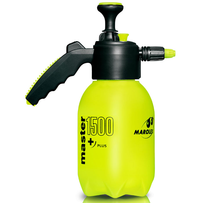 Опрыскиватель помповый Marolex Master, 1,5 л97775318 Опрыскиватель помповый Marolex Master, 1,5 л97775318Ручные помповые опрыскиватели Master Plus со встроенным насосом предназначены для ухода за растениями в парниках, на террасах и балконах. Подходят для орошения и подкормки комнатных растений и декоративных кустов в период цветения. Опрыскиватели можно использовать в домашнем хозяйстве и при дезинфекции. Опрыскиватели с прокладками VITON предназначены для агрессивных средств и сильных детергентов, используемых в химической промышленности, мастерских и моечных. Характеристики:Материал: полипропилен. Цвет: салатовый, черный. Объем: 1,5 л (480 г). Высота: 31 см.