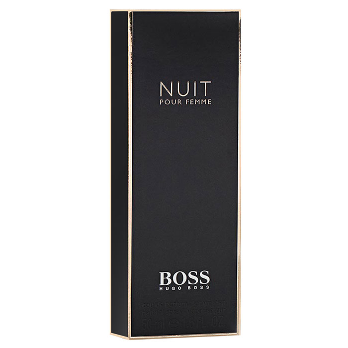 Hugo Boss Парфюмерная вода Boss Nuit Pour Femme, 50 мл1301210 Hugo Boss Парфюмерная вода Boss Nuit Pour Femme, 50 мл1301210Hugo Boss Boss Nuit Pour Femme подобен маленькому черному платью, в котором нет ничего лишнего. Оно идеально подчеркивает элегантность, чувственность и женственность своей обладательницы.Композиция аромата соткана из нежных цветочных нот жасмина, фиалки и белых цветов; дополнена сладостью сочного, спелого персика и согрета бархатистым теплом древесных нот сандала и мха.Классификация аромата: фруктовый, цветочный.Пирамида аромата: верхние ноты - альдегиды, персик; ноты сердца - жасмин, фиалка, белые цветы; ноты шлейфа - дубовый мох, сандал.Товар сертифицирован.