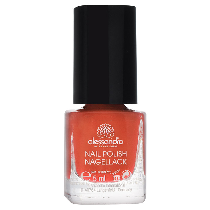 Alessandro Лак для ногтей Nagellack. Летний коралл, 5 мл28032022 Alessandro Лак для ногтей Nagellack. Летний коралл, 5 мл28032022Бриллиантовый блеск лаков для ногтей с экстрактом шелка и микрочастицамибриллиантов -настоящее наслаждение для ваших ногтей!Лак для ногтей Alessandro - настоящая концентрация роскоши. Его легко наносить, он исключительно хорошо держится даже после одного нанесения и долго не теряет блеска. Уникальная формула позволяет лаку держаться на ногтях в течение долгого времени. Лак укрепляет структуру ногтя и не вызывает его расслоение. Лак для ногтей Alessandro не содержат формальдегида, а значит, не оказывает вредного воздействия - наоборот, он предотвращают пожелтение ногтей. Характеристики:Объем: 5 мл. Цвет: летний коралл (Summer Coral). Артикул: 27-067. Производитель: Германия. Товар сертифицирован.