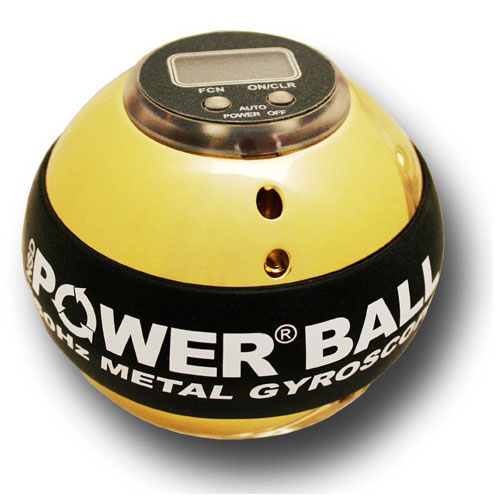 Powerball 350Hz Metal Hi-Speed. Кистевой тренажер, со счетчиком1301188 Powerball 350Hz Metal Hi-Speed. Кистевой тренажер, со счетчиком1301188Powerball 350Hz HI-SPEED Metal - cтальной Powerball с легким алюминиевым ротором, позволяющим достичь абсолютно новых скоростей. Компьютерная калибровка и переход на сверхточные станки для производства этой модели Powerball позволили достигнуть абсолютно невозможных характеристик - скорость вращения этого шара может достигать 20000 оборотов в минуту - чемпион мира пока что не смог достигнуть скорости вращения более 12000 оборотов в минуту с этой моделью. Металлическая сфера отполирована до зеркального блеска, с черным резиновым кольцом. Установлен счетчик - это уже не офисная игрушка, а инструмент для установки новых и новых рекордов. Одной из важных отличительных особенностей модели является простота обслуживания - для чистки шара достаточно снять резиновую прокладку и отвинтить одну половину сферы от другой. В комплекте тренажера шнурок для запуска, инструкция, ремешок на руку и ремонтный комплект. Сферы-держателя нет Powerball -это кистевой тренажер, использующий вашу собственную силу для противодействия вам. Powerball подходит для развлечения и для серьезных спортивных тренировок одновременно. При помощи Powerball можно остановить жизнь в офисе на полчаса, а можно просто поддерживать кисти и запястья рук в прекрасном тонусе. Кроме того - Powerball это захватывающий геджет, привлекающий внимание всех коллег и друзей. Powerball не дает огромных мускулов, однако сильно повышает выносливость и цепкость рук. Powerball - лучший тренажер в своем классе. Powerball - необычный подарок, который принесет пользу музыкантам,пригодится фотографам, скалолазам, велосипедистам и мотоциклистам - список можно продолжать бесконечно. Его используют танцоры брейк-данса для восстановления повреждений кистей рук, также Powerball используется для профилактики боли в кистях и запястьях. Любое занятие, создающее постоянную нагрузку на пальцы, кисть и предплечье будет выполнятся лучше, если вы тренируетесь с Powerball.Секрет воздействия кистевых тренажеров Powerballs прост и сложен одновременно: гироскоп внутри сферы, будучи приведенным в движение пальцем или специальным шнурком, начинает оказывать сопротивление любому воздействию на него. Чем быстрее вы вращаете Powerball, тем сильнее он сопротивляется вашему воздействию.