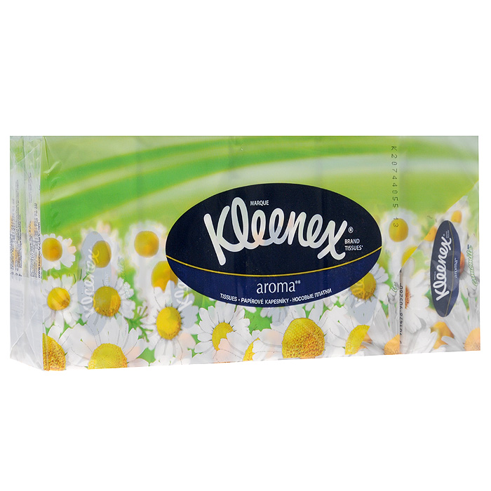Kleenex Бумажные платочки Ромашка, ароматизированные, 10х10 шт1092018 Kleenex Бумажные платочки Ромашка, ароматизированные, 10х10 шт1092018Мягкие платочки Kleenex с приятным запахом ромашки напомнят вам о лете и помогут бороться со стрессами и плохим настроением. Характеристики:Количество: 10 х 10 шт. Размер платка: 21 см х 10 см. Артикул: 3745030. Производитель: Польша. Товар сертифицирован.