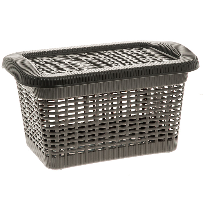 Корзина Rattan с закрепленной крышкой, цвет: темно-коричневый, 20 л25051 7_желтый Корзина Rattan с закрепленной крышкой, цвет: темно-коричневый, 20 л25051 7_желтыйПрямоугольная корзина Rattan изготовлена из прочного пластика темно-коричневого цвета. Она предназначена для хранения мелочей в ванной, на кухне, даче или гараже. Позволяет хранить мелкие вещи, исключая возможность их потери. Корзина с отверстиями на стенках и крышке в виде плетения и со сплошным дном. Корзина имеет плотно закрывающуюся закрепленную крышку. Сбоку имеются две ручки для удобной переноски. Характеристики:Материал: пластик. Цвет: темно-коричневый. Объем корзины:20 л. Размер корзины (Ш х Д х В):43 см х 32 см х 25 см. Артикул: 2168.