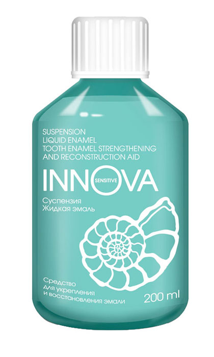 Ополаскиватель для полости рта серии ИННОВА/ INNOVA Суспензия Жидкая эмаль/ Suspension Liquid enamel 05.3348 Ополаскиватель для полости рта серии ИННОВА/ INNOVA Суспензия Жидкая эмаль/ Suspension Liquid enamel 05.3348Инновационный аморфный nanoHAP (Гидроксиапатит) в продуктах серии Innova аналогичен веществу, из которого состоит зубная эмаль. Он проникает глубоко в повреждения на поверхности зубов и очаги деминерализации, а благодаря терапевтической дозировке (2,25%) действительно делает эмаль более плотной и крепкой уже после первого применения. В отличие от средств, которые временно блокируют чувствительность нервных окончаний, расположенных, в дентинных канальцах, или воздействующих поверхностно. Активные компоненты:НаноГАП в терапевтической дозировке восстанавливает эмаль. Экстракт косточек красного винограда эффективно защищает от кариеса. Инновационный фермент Танназа бережно осветляет эмаль. Витамин Е и полифенолы (Эвкалиптол, Тимол, Анетол) заботятся о деснах.Товар сертифицирован.