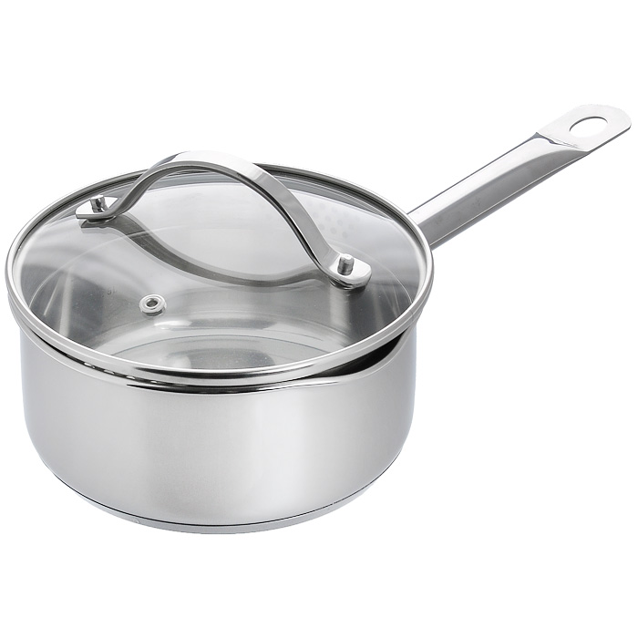 Ковш Prime с крышкой, 1,5 л54 009312 Ковш Prime с крышкой, 1,5 л54 009312Ковш Prime изготовлен из высококачественной нержавеющей стали с 3-х слойным термоаккумулирующим дном.Нержавеющая сталь обладает высокой устойчивостью к коррозии, не вступает в реакцию с холодными и горячими продуктами и полностью сохраняет их вкусовые качества. Особая конструкция дна способствует высокой теплопроводности и равномерному распределению тепла. Материал удерживает тепло по всей поверхности изделия, благодаря чему пища равномерно и быстро нагревается.Посуда идеальна для приготовления здоровой пищи с минимальным количеством жира, что обеспечивает снижение потери полезных витаминов, минеральных веществ и сохраняет аромат приготовленных блюд.Практичный ободок ковша препятствует переливанию через край. Посуда очень удобна в использовании, практична и элегантна. Ручки не перегреваются во время приготовления пищи.Крышка, выполненная из термостойкого стекла, имеет металлический ободок с отверстиями для слива, а также пароотвод.За посудой легко ухаживать. Подходит для мытья в посудомоечной машине. Возможно использование на любых видах плит, включая индукционные. Характеристики: Материал: нержавеющая сталь, стекло. Цвет: серебристый. Объем ковша: 1,5 л. Внутренний диаметр ковша: 16 см. Диаметр диска ковша: 14,5 см. Высота стенок ковша: 7,5 см. Длина ручки ковша: 16,5 см. Артикул: SH09153.