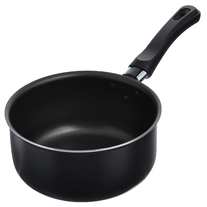 Ковш с ручкой Flonal Black & Silver, с тефлоновым покрытием. 2л. BS1181FS-91909 Ковш с ручкой Flonal Black & Silver, с тефлоновым покрытием. 2л. BS1181FS-91909Ковш Flonal Black & Silver изготовлен из пищевого алюминия. Благодаря тефлоновому покрытию пища не пригорает. Ковш легко моется. Можно готовить с минимальным количеством жира. Быстрый и равномерный нагрев сохраняет пищевую ценность продукта. Энергия используется рационально. Посуда подходит для использования на всех типах плит, кроме индукционных; ее можно мыть в посудомоечной машине.Удобная не нагревающаяся ручка выполнена из бакелита. Характеристики: Материал: алюминий, тефлоновое покрытие, бакелит. Цвет: черный. Внутрений диаметр ковша: 18 см. Диаметр диска ковша: 14 см. Высота стенок ковша: 8,5 см. Длина ручки ковша: 17 см. Артикул: BS1181. Серия Black & Silver (черное серебро) - одна из самых успешных линий итальянского завода Flonal. Производство осуществляется методом штамповки, внутреннее – 4-х слойное антипригарное покрытие Teflon Classic (DuPont США), внешнее покрытие – силиконовый лак, устойчивый к воздействию высоких температур, роликовая накатка.