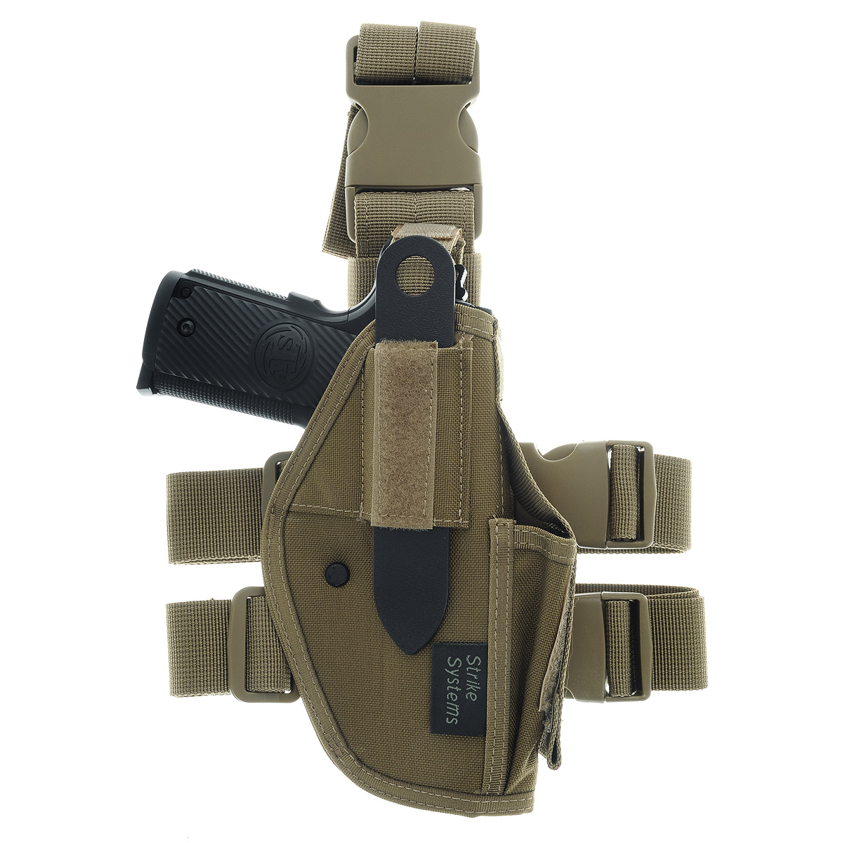 Кобура ASG набедренная для M92, G17/18, STI, CZ, Steyr, Bersa, цвет: Tan (17023)3B254 Кобура ASG набедренная для M92, G17/18, STI, CZ, Steyr, Bersa, цвет: Tan (17023)3B254Кобура набедренная для пневматических и страйкбольных пистолетов серий M92, G17/18, STI, CZ, Steyr, Bersa (полноразмерные и среднеразмерные - Full Frame и Mid Frame) с подсумком для запасного магазина.Предназначена для ношения в тире и на полигоне. Показанные на фото оружие и аксессуары в комплект не входят. Не рассчитана на использование с боевым оружием.Регулируется по высоте.Застежка-фастекс для быстрого снятия.Два эластичных ремня с застежками для бедра.В комплекте приспособление для удобной регулировки.Двойные швы.Из износостойкого и влагостойкого нейлона.Возвраттоваравозможен только при наличии заключения сервисного центра.Время работы сервисного центра: Пн-чт: 10.00-18.00 Пт: 10.00- 17.00Сб, Вс: выходные дниАдрес: ООО ГАТО, 121471, г.Москва,ул.ПетраАлексеева,д12., тел. (495)232-4670, gato@gato.ruХарактеристики: Материал: нейлон, пластик. Размер кобуры: 31 см х 12 см х 7 см. Размер упаковки: 36 см х 26 см х 7 см. Артикул: 11968. Уважаемые покупатели, обращаем Ваше внимание что авиадоставка в нижеперечисленные города этого товара временно недоступна! 1. Ангарск 2. Благовещенск 3. Бодайбо 4. Братск 5. Владивосток 6. Воркута 7. Иркутск 8. Калининград 9. Надым 10. Нарьян-Мар 11. Находка 12. Норильск 13. Петропавловск-Камчатский 14. Салехард 15. Улан-Удэ 16. Уссурийск 17. Ухта 18. Хабаровск 19. Чита 20. Энергетик 21. Южно-Сахалинск 22. Якутск