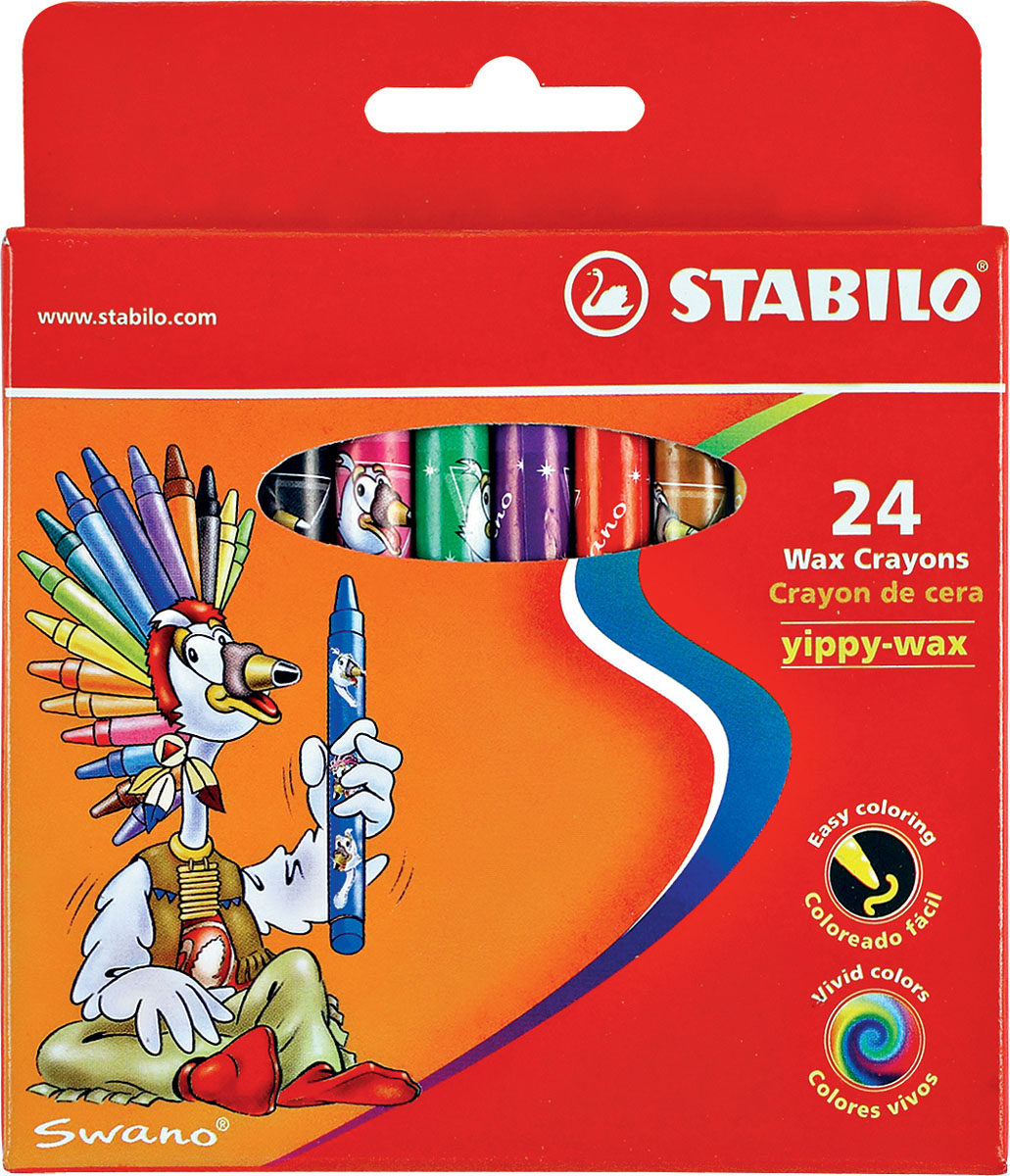 Восковые мелки Stabilo Yippy-wax, 24 цветаFS-00102 Восковые мелки Stabilo Yippy-wax, 24 цветаFS-00102Цветные восковые мелки отличаются необыкновенной яркостью и стойкостью цвета. Легко смешиваются и позволяют создавать огромное количество оттенков. Очень прочные, не крошатся, не ломаются, не образуют пыли, не нуждаются в затачивании. Каждый мелок в индивидуальной бумажной упаковке. Характеристики:Материал:воск. Диаметр мелка:1 см. Длина мелка:9,3 см. Размер упаковки:10,5 см х 12 см х 1,5 см. Изготовитель:Малайзия.