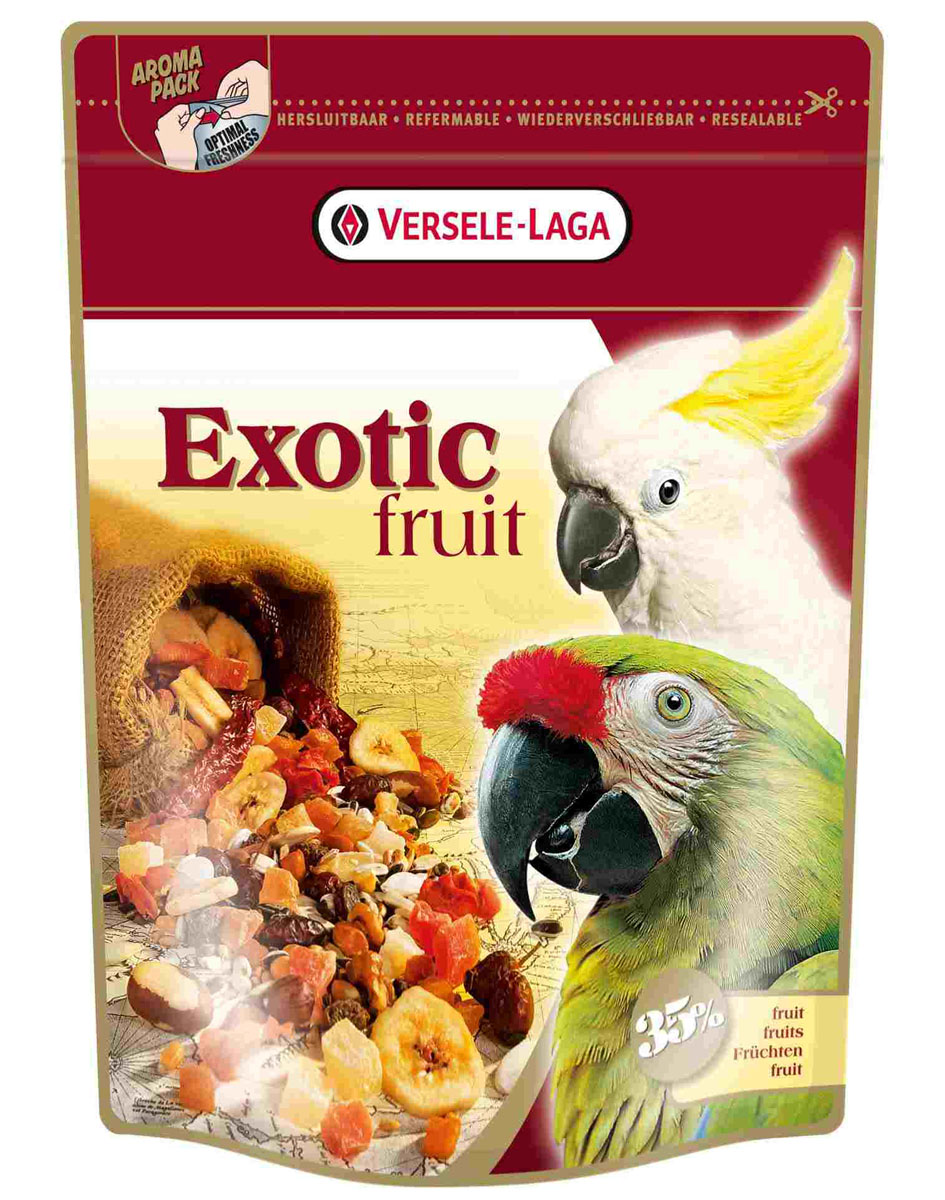 Корм для крупных попугаев Versele-Laga Exotic Fruit, 600 г0120710 Корм для крупных попугаев Versele-Laga Exotic Fruit, 600 г0120710Корм Versele-Laga Exotic Fruit — это любимый деликатес крупных попугаев. Они обожают много фруктов (папайю, ананас и абрикос), а также богатую смесь зерен и семян.Корм можно использовать как основное питание, либо как добавку к рациону.Состав: белки 11%, жиры 19%, сырая клетчатка 13%, сырая зола 3%, кальций 0,1%, фосфор 0,3%.Вес: 600 г.Товар сертифицирован.