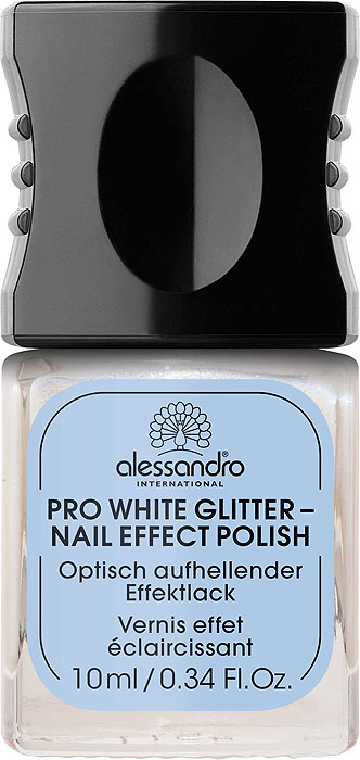 Alessandro Отбеливающий лак для ногтей Pro White Glitter - Nail Effect Polish, сверкающий, 10 млFM 5567 weis-grau Alessandro Отбеливающий лак для ногтей Pro White Glitter - Nail Effect Polish, сверкающий, 10 млFM 5567 weis-grauОсветляющий лак Alessandro Pro White Glitter - Nail Effect Polish с мельчайшими переливающимися частицами против пожелтения ногтей, делает ногти ослепительно белыми и сверкающими. Характеристики:Объем: 10 мл. Артикул: 03-019. Производитель: Франция. Товар сертифицирован.