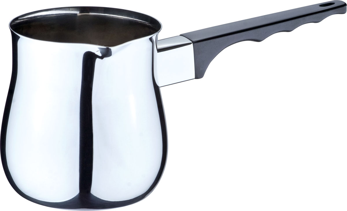 Турка Bekker De Luxe, 680 мл115510 Турка Bekker De Luxe, 680 мл115510Турка Bekker De Luxe выполнена из высококачественной нержавеющей стали 18/10, внутриповерхность - матовая, снаружи - зеркальная. Емкость оснащена прочной бакелитовой ручкой черного цвета с выемками для пальцев. Турка имеет удобный носик для слива. Турку можно использовать на газовых и электрических плитах. Можно мыть в посудомоечной машине.