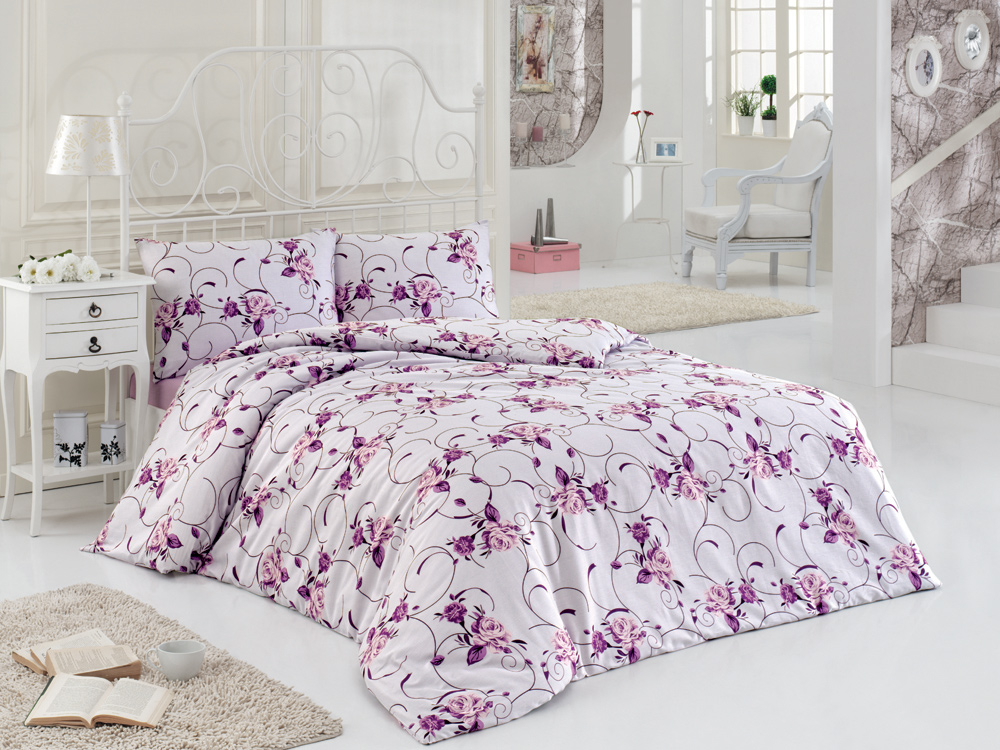 Комплект белья ASTERIA Home Rosaline, 2-спальный, наволочки 50х70, цвет: лавандовый, сиреневый391602 Комплект белья ASTERIA Home Rosaline, 2-спальный, наволочки 50х70, цвет: лавандовый, сиреневый391602Комплект белья ASTERIA Home Rosaline, изготовленный из сатина, состоит из пододеяльника, простыни и двух наволочек. Постельное белье имеет изысканный внешний вид и обладает яркостью и сочностью цвета. Сатин производится из высших сортов хлопка, а своим блеском, легкостью и на ощупь напоминает шелк. Такая ткань рассчитана на 200 стирок и более. Постельное белье из сатина превращает жаркие летние ночи в прохладные и освежающие, а холодные зимние - в теплые и согревающие.