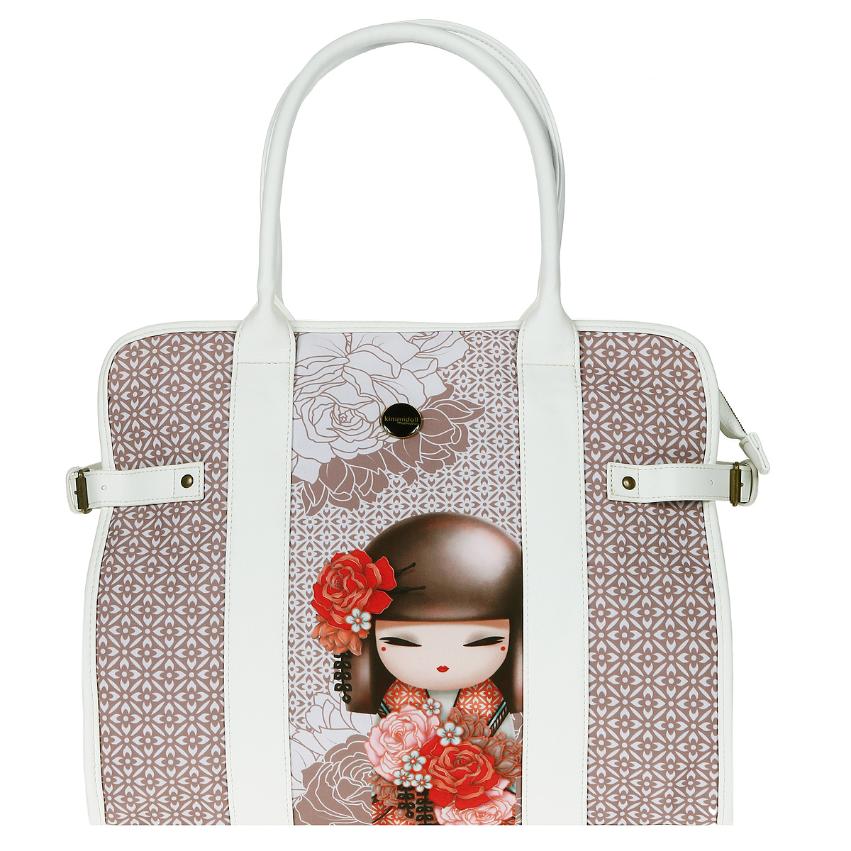 Сумка женская Kimmidoll Юмико, цвет: розовый. KF0885747998-101 Сумка женская Kimmidoll Юмико, цвет: розовый. KF0885747998-101Женская сумка Kimmidoll Юмико изготовлена из полиэстера со вставками из искусственной кожи белого цвета. Лицевая сторона сумки оформлена изображением Юмико - талисман симпатии. Сумка имеет одно вместительное отделение, которое закрывается на застежку-молнию. Внутри - два накладных кармашка (для телефона и мелких бумаг). Сумка оснащена двумя короткими удобными ручками. Ее можно использовать как сумку для документов или для переноски ноутбука и других гаджетов. Вместительная и функциональная, такая сумка прекрасно подойдет к вашему яркому образу, а японский талисман принесет удачу. Характеристики:Материал: полиэстер, искусственная кожа, металл. Цвет: розовый. Размер сумки (ДхШхВ): 39 см х 14 см х 34 см. Высота ручек: 20 см. Размер упаковки: 37 см x 45 см x 5 см. Артикул: KF0885.
