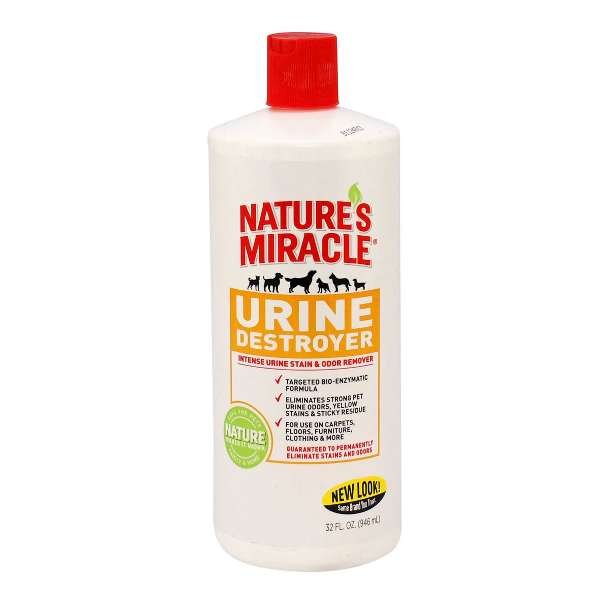 Уничтожитель запаха, пятен и осадка от мочи собак Natures Miracle, 945 мл0120710 Уничтожитель запаха, пятен и осадка от мочи собак Natures Miracle, 945 мл0120710Уничтожитель пятен и запахов мочи Natures Miracle специально разработан для устранения стойких пятен и запахов от мочи вашего питомца с ковров, твердых поверхностей, тканей, переносок и т. п. Благодаря использованию передовых технологий, включая нашу био-энзимную формулу, обогащенную активным кислородом, Уничтожитель пятен и запахов мочи Nature’s Miracle наиболее эффективно справляется с такого рода загрязнениями. Кроме того, средство содержит технологию контроля запахов двойного действия, удаляющую запах мочи для предупреждения повторных меток, и оставляющую после себя приятный аромат. Способ применения:Внимание! Перед использованием протестируйте поверхность на цветоустойчивость на незаметном участке. Нанесите средство, подождите 5 минут и вытрите поверхность тканью. Если область изменила цвет, не применяйте это средство. Выведение пятен и удаление запахов:1) Вытрите пятно, насколько это возможно, затем полностью замочите его в средстве. 2) Подождите 5 минут и вытрите поверхность тканью.3) Не подпускайте животных к обработанной области до ее полного высыхания. Для трудно выводимых пятен используйте щетку с жесткой щетиной. Если пятно удалилось не полностью, нанесите средство заново, подождите в течение часа и вытрите пятно тканью. 4) Для выведения стойких запахов с ковров (например, мочи) пропитайте весь источающий запах материал. Это означает, что может потребоваться обработать также подкладку и пол под ковром. Подождите в течение часа и насухо промокните тканью. Позвольте обработанной области полностью высохнуть, прежде чем ожидать полного выведения запаха. Для использования при стирке: Перед стиркой пропитайте загрязненную область средством в исходной концентрации. Затем, постирайте, как обычно.Состав: вода, биоэнзимы, активаторы кислорода, изопропиловый спирт, пропиленгликоль, ароматизатор.Товар сертифицирован.