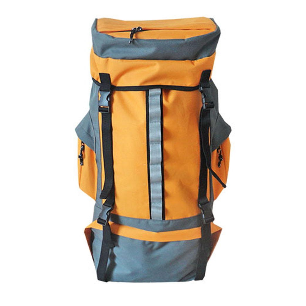 Рюкзак туристический Happy Camper, цвет: серый, оранжевый. R-81170556 Рюкзак туристический Happy Camper, цвет: серый, оранжевый. R-81170556Рюкзак туристический Happy Camper имеет большое отделение и боковые карманы. Отделениязакрывается на застежки-молнии. Особенности:Съемный алюминиевый каркас;Грудной Фиксатор лямок;Боковые стяжки;Вместительные внешние карманы;Две застежки в верхней части рюкзака и дополнительная внизу. Характеристики:Размер рюкзака: 62 см х 37 см х 17 см. Объем рюкзака: 70 л. Материал: оксфорд, полиэстер.