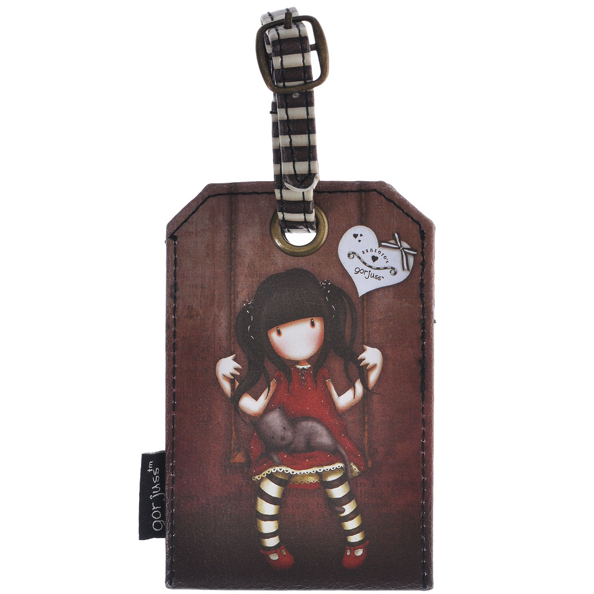 Бирка на багаж Ruby, цвет: коричневый. 0090702BP-001 BK Бирка на багаж Ruby, цвет: коричневый. 0090702BP-001 BKОригинальная бирка на багаж Ruby, выполненная из искусственной кожи, декорирована оформлен стилизованным рисунком шотландской художницы Сюзан Вулкотт (Suzanne Woolcott) с изображением основного персонажа своих произведений - девочки Горджус (Gorjuss). Бирка крепится на ремешок.Бирка позволит вам быстро отыскать свой багаж на транспортерной ленте. Аесли ваш багаж отправится в другом направлении, яркая бирка поможетработникам аэропорта скорее найти владельца и доставить багаж. Характеристики:Материал: искусственная кожа, металл. Размер бирки: 11,5 см х 7,5 см х 0,5 см. Производитель: Китай.