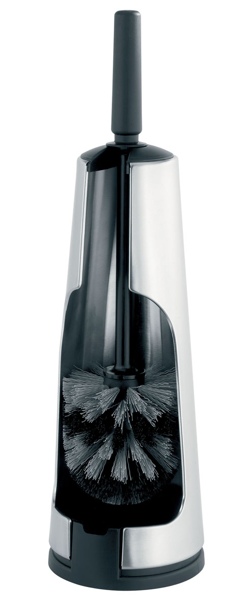 Туалетный ершик Brabantia, с держателем. 385285S03301004 Туалетный ершик Brabantia, с держателем. 385285S03301004Туалетный ершик с держателем Brabantia изготовлен из коррозионностойких материалов и подходит для влажных помещений, таких как ванная комната и туалет. Металлический держатель с хромированной поверхностью скрывает ершик. Основание подставки снабжено пластиковой вставкой, что предотвратит появление царапин на полу. Пластиковая щетка с жестким ворсом прочная и легкая, быстро и эффективно очищает поверхности от загрязнений. Кроме того, стильный дизайн и качество сделают ершик не просто аксессуаром для уборки, но и стильным предметом декора ванной комнаты. Общая длина щетки: 38 см. Длина ворса щетки: 3 см. Размер держателя: 33 см х 12 см х 12 см.