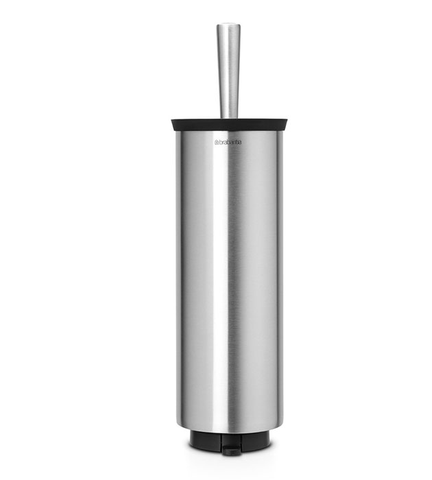 Ершик туалетный Brabantia, с держателем, цвет: матовый стальнойRG-D31S Ершик туалетный Brabantia, с держателем, цвет: матовый стальнойRG-D31SИзделие может крепиться к стене с помощью поставляемого в комплекте кронштейна, что облегчает уборку и позволяет экономить место в ванной комнате; Альтернативно изделие можно использовать на полу без крепления на стену – основание с противоскользящими свойствами предотвращает скольжение по плитке; Удобная и качественная очистка благодаря специальной форме ершика – идеальная чистота даже под ободом унитаза; Ершик эстетично спрятан под крышкой – всегда опрятный вид; Благодаря наличию съемного внутреннего стакана изделие гигиенично и удобно в очистке; Изделие легко снимается с настенного кронштейна для тщательной очистки поверхности стены; Аксессуар изготовлен из прочных коррозионностойких материалов; 10 лет гарантии Brabantia. Характеристики: Материал: сталь.Размер: 430*187*142мм.Артикул: 427183.