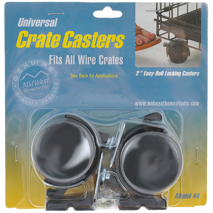 Колеса для клеток Midwest Universal Crate Caster, универсальные, 2 шт0120710 Колеса для клеток Midwest Universal Crate Caster, универсальные, 2 шт0120710Универсальные колеса для клеток Midwest Universal Crate Caster выполнены из прочного пластика и металла. Подходят для любых клеток Midwest. Рассчитаны на большую нагрузку, каждое колесо имеет блокировку хода и возможность поворота на 360°. В наборе 2 колеса и крепежные элементы.