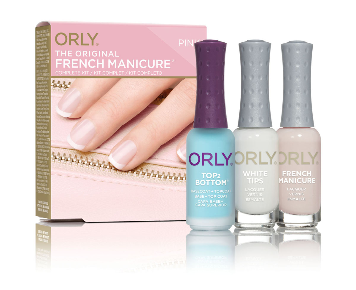 Orly Набор для французского маникюра Pink, 3 х 9 мл28032022 Orly Набор для французского маникюра Pink, 3 х 9 мл28032022Оригинальность и непревзойденность французской классики в разработке американского создателя и основателя корпорации Orly Джефа Пинка! Французский маникюр - это более 35 лет успеха, это нейл-дизайн, подходящий для офисного дресс-кода и для вечеринки, ко дню свадьбы и к изысканным моделям одежды от кутюр. Для тех, кто предпочитает французский маникюр в яркой интерпретации - отличным вариантом станет набор Pink, где белую линию улыбки производитель комбинирует с розовым лаком. Комплект включает в себя базовое и верхнее покрытие 2 в 1 Top2Bottom, лак для основного тона и лак French Tip, созданный специально для аккуратной прорисовки линии улыбки, трафареты. Способ применения: в качестве базового покрытия нанести Top2Bottom, затем 1-2 слоя лака основного цвета и аккуратно прорисовать улыбку покрытием French Tip. Для удобства можно воспользоваться трафаретами для французского маникюра. Завершить процедуру с помощью покрытия Top2Bottom и сушки. Характеристики:Объем: 3 х 9 мл. Количество трафаретов: 26 шт. Товар сертифицирован.Состав: бутилацетат, этилацетат, изопропил, нитроцеллюлоза, триметил ангидрид сополимер, трифенилфосфат, триметилпентанил диизобутират, стеаралкониум бентонит, этилтосиламид, тосиламид-эпоксидная смола, ацетоизобутират сахарозы, стеаралкониум гекторит, этокрилен, бензофенон-1, лимонная кислота, ацетил трибутил цитрат, N-бутиловый спирт, диметикон, пропилацетат, акриловый сополимер, поливинил бутирал, триметилсиликат, полиэтилен терефталат, алюмокальциевый боросиликат, кварц, пигменты.Могут содержаться: слюда, оксихлорид висмута, диоксид титана, черный железооксидный краситель, красный железооксидный краситель.